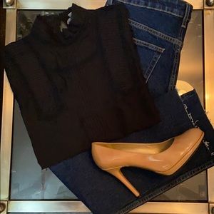 High collared blouse